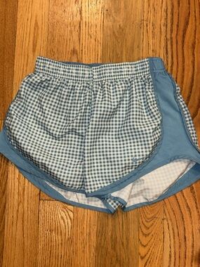 Nike Light Blue Gingham Athletic Shorts